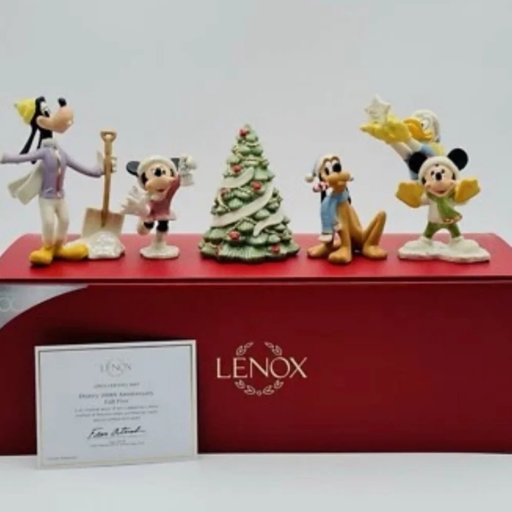 Lenox Disney 100th Anniversary Fab Five Mickey Minnie Goofy Pluto Donald - Picture 1 of 13
